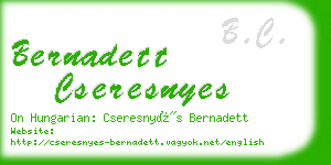 bernadett cseresnyes business card